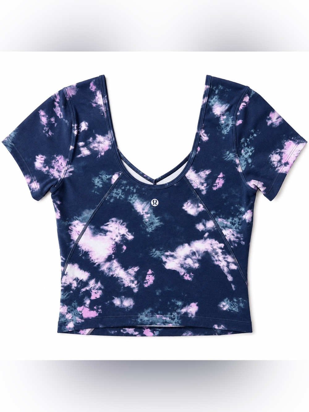 lululemon athletica Navy and Light Pink Tie-Dye Short Sleeve Scoop Top